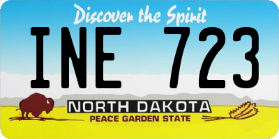 ND license plate INE723