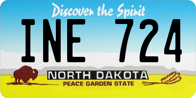 ND license plate INE724