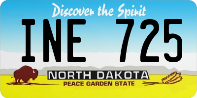 ND license plate INE725