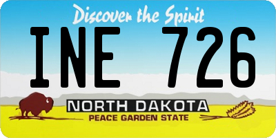 ND license plate INE726