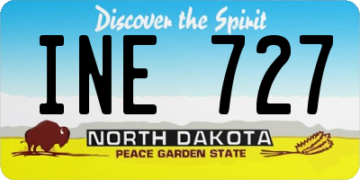 ND license plate INE727