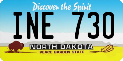 ND license plate INE730