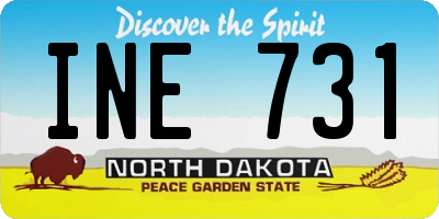 ND license plate INE731