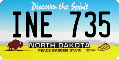 ND license plate INE735