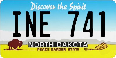 ND license plate INE741