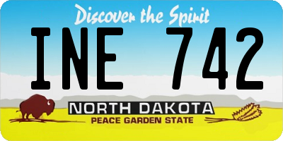 ND license plate INE742