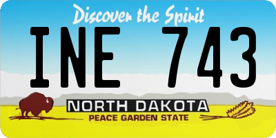 ND license plate INE743