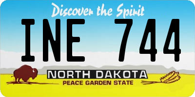ND license plate INE744