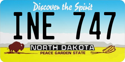 ND license plate INE747