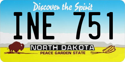 ND license plate INE751