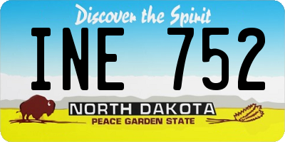 ND license plate INE752