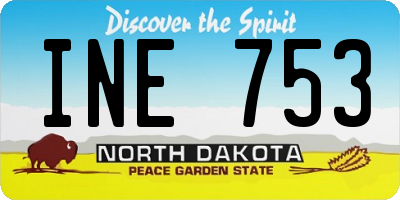 ND license plate INE753