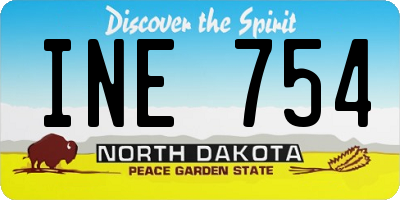ND license plate INE754
