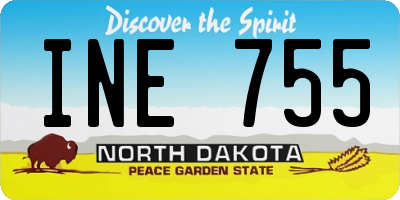 ND license plate INE755