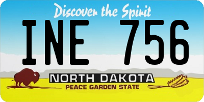 ND license plate INE756