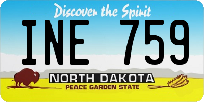 ND license plate INE759