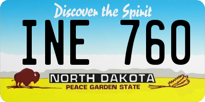 ND license plate INE760