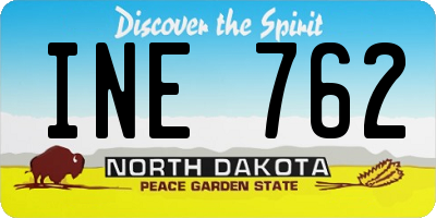 ND license plate INE762