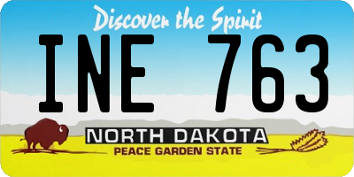 ND license plate INE763