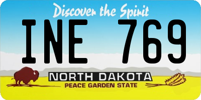 ND license plate INE769