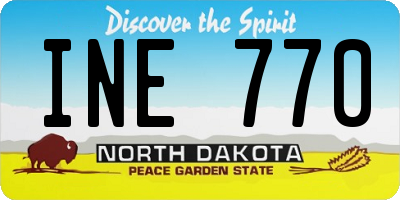 ND license plate INE770