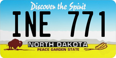 ND license plate INE771