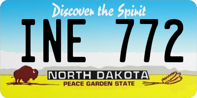 ND license plate INE772