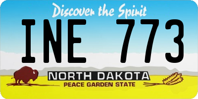 ND license plate INE773