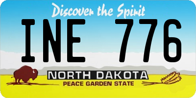 ND license plate INE776