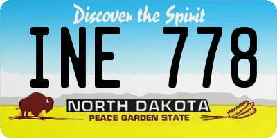 ND license plate INE778