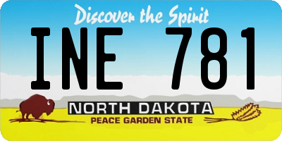 ND license plate INE781