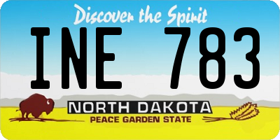 ND license plate INE783