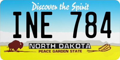 ND license plate INE784