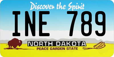 ND license plate INE789