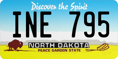 ND license plate INE795