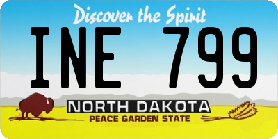 ND license plate INE799