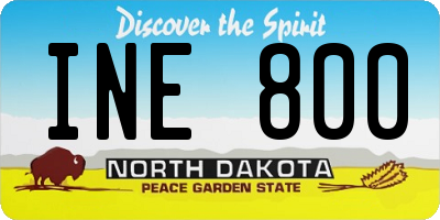 ND license plate INE800