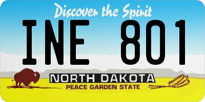 ND license plate INE801
