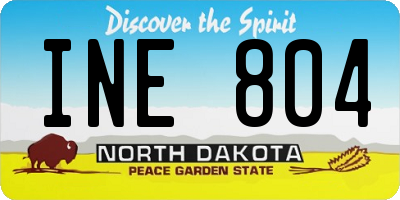 ND license plate INE804