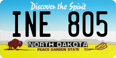 ND license plate INE805