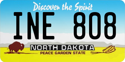 ND license plate INE808