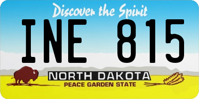 ND license plate INE815