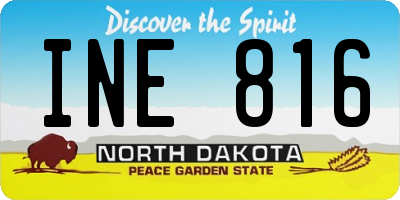 ND license plate INE816