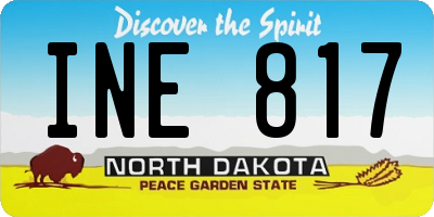 ND license plate INE817