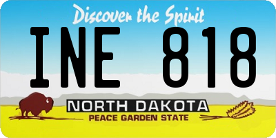 ND license plate INE818