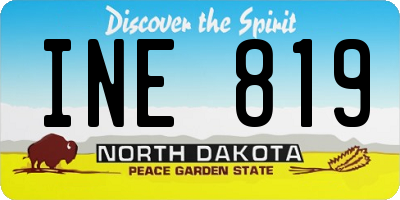 ND license plate INE819
