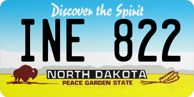 ND license plate INE822