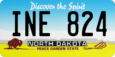 ND license plate INE824