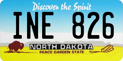 ND license plate INE826