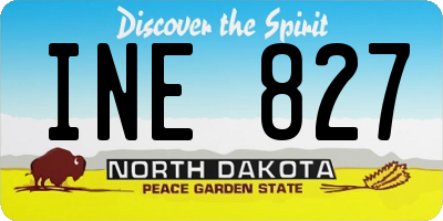 ND license plate INE827